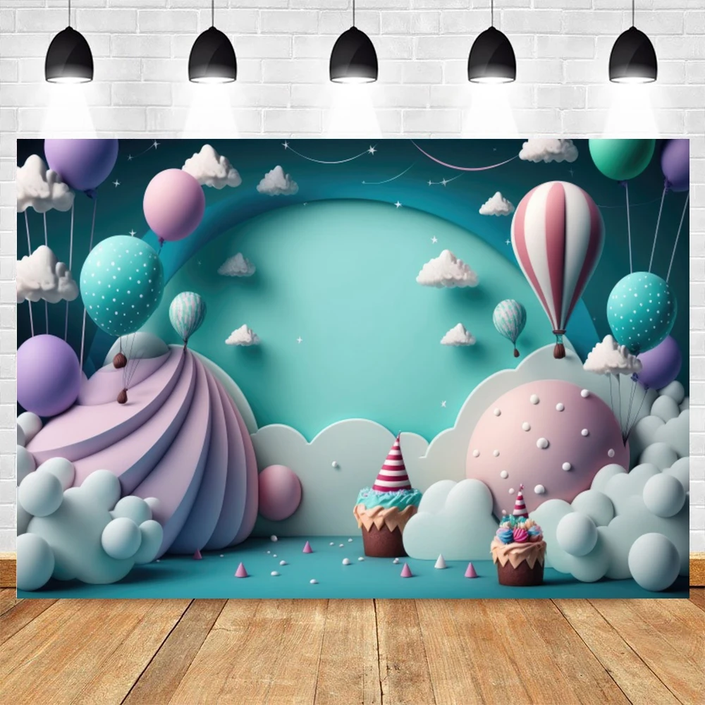 Фоны на 1-й день рождения мальчика и девочки, Воздушные шары для фотосъемки, Детский душ, Праздничный торт, декор для вечеринки, Фоновая Фотостудия1