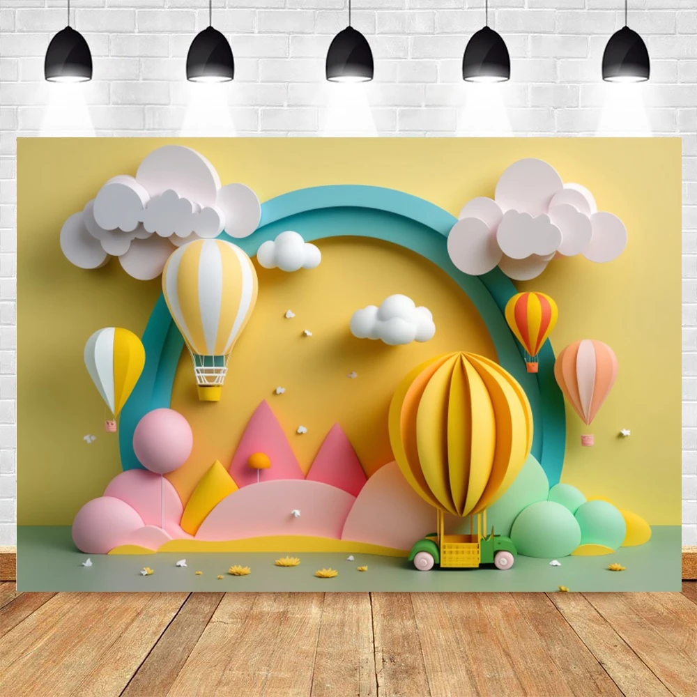 Фоны на 1-й день рождения мальчика и девочки, Воздушные шары для фотосъемки, Детский душ, Праздничный торт, декор для вечеринки, Фоновая Фотостудия3
