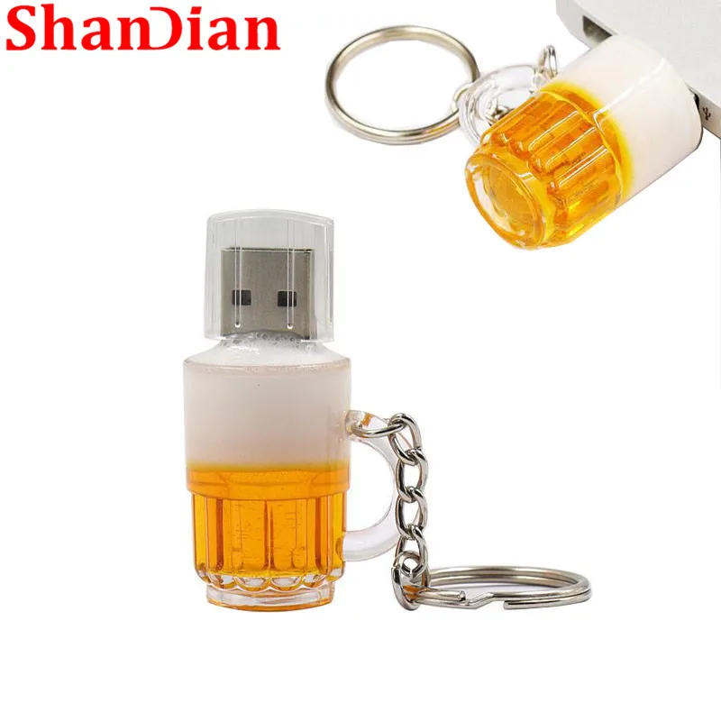 Брелок для ключей SHANDIAN Beer USB Flash Drive 32 ГБ 16 ГБ 8 ГБ 4 ГБ флэш-карта памяти USB 2.0 U Stick0