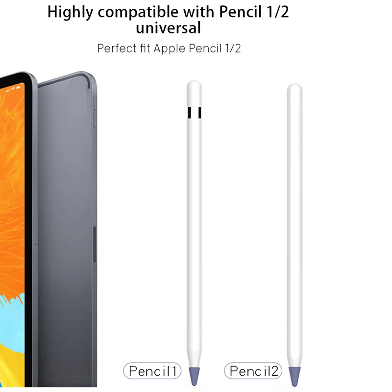 Чехол для кончика карандаша Apple Pencil 2-го и 1-го поколения, силиконовый чехол для беззвучного пера, чехол для карандаша, защитная пленка для экрана, микс3