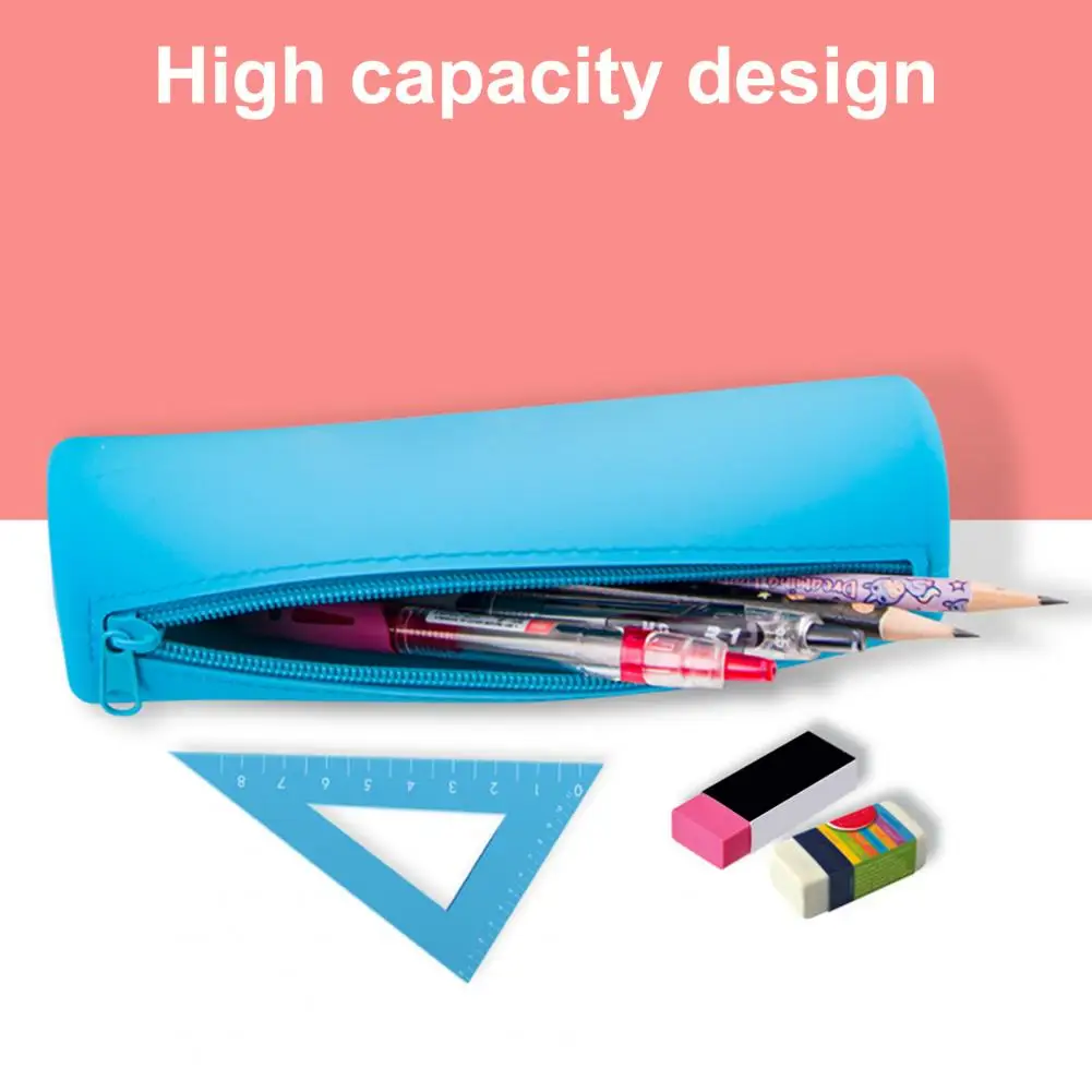 Чехол для карандашей, портативная гелевая ручка, силиконовая сумка для хранения, школьный чехол для карандашей, органайзер для канцелярских принадлежностей для студентов3