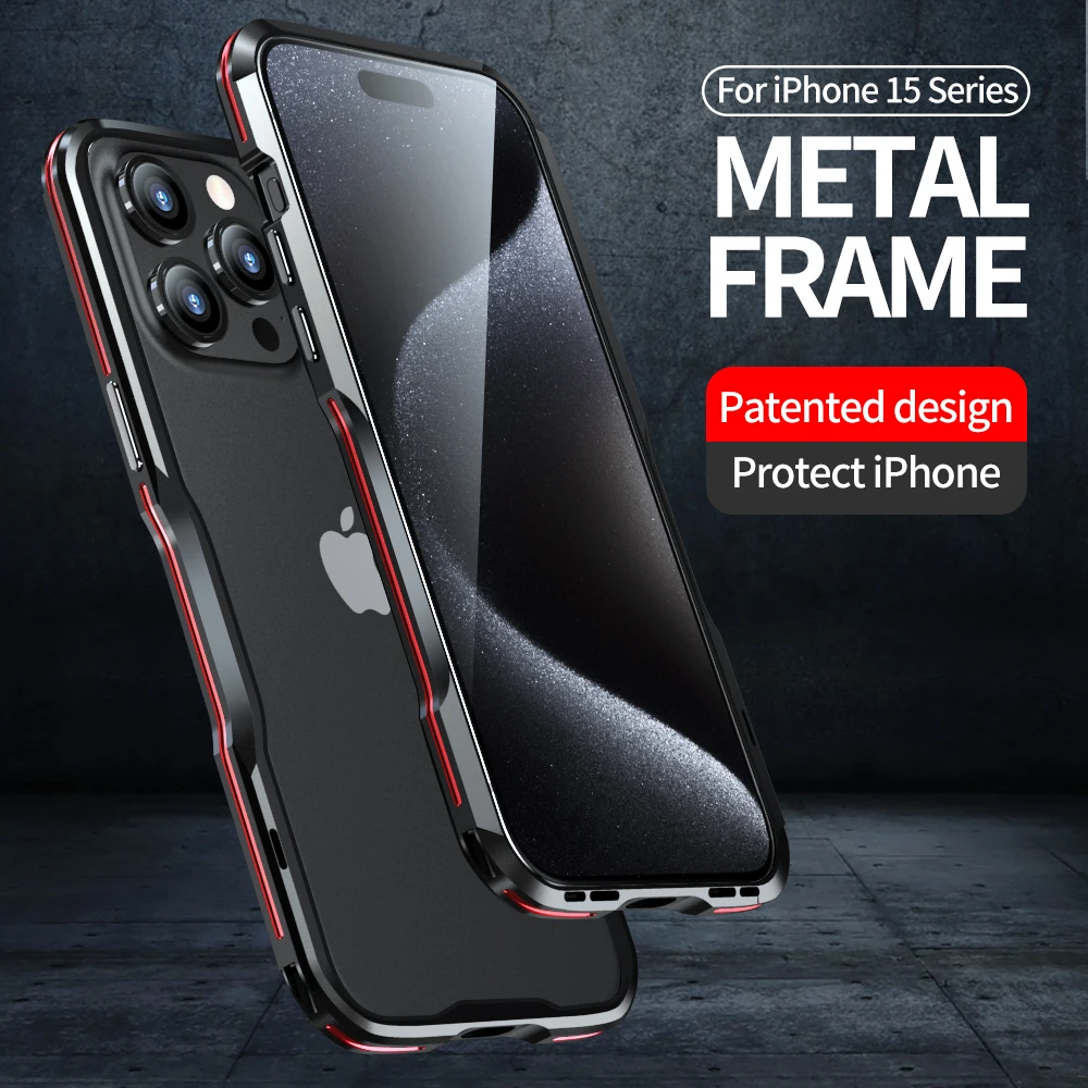 Металлический каркас для iPhone 15 Pro Max Plus Защитная броня Противоударная Легкая Противоударная0