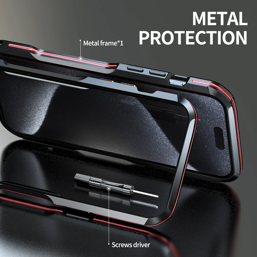 Металлический каркас для iPhone 15 Pro Max Plus Защитная броня Противоударная Легкая Противоударная2
