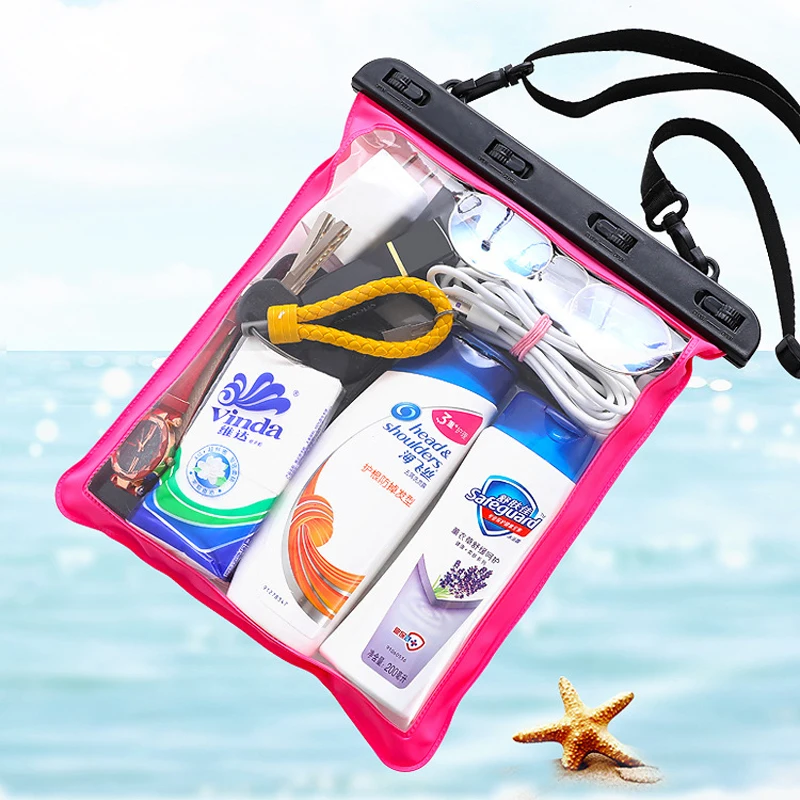 Наружная прозрачная водонепроницаемая пляжная сумка для плавания, многоцелевая сумка для мобильного телефона, планшета, мелочей, чехол для дайвинга0