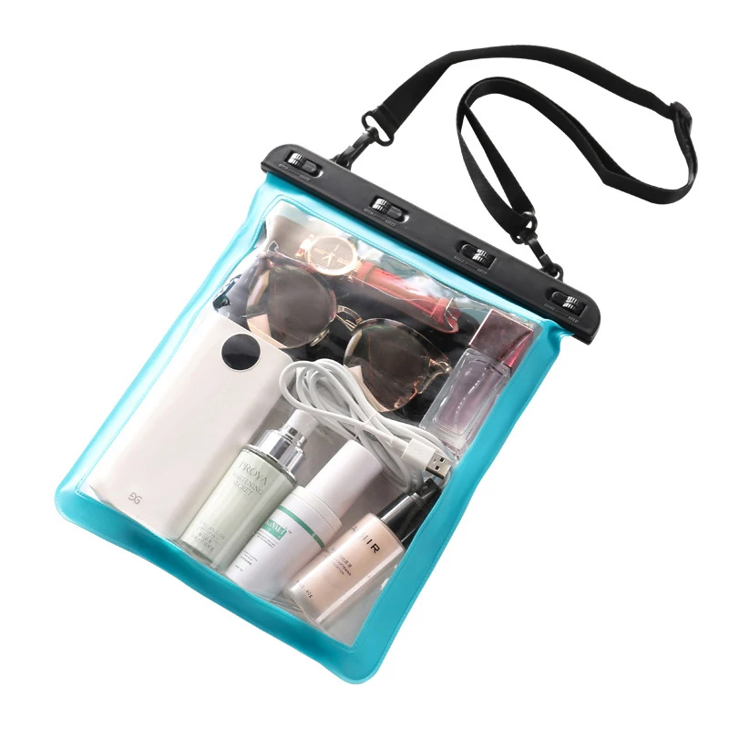Наружная прозрачная водонепроницаемая пляжная сумка для плавания, многоцелевая сумка для мобильного телефона, планшета, мелочей, чехол для дайвинга1