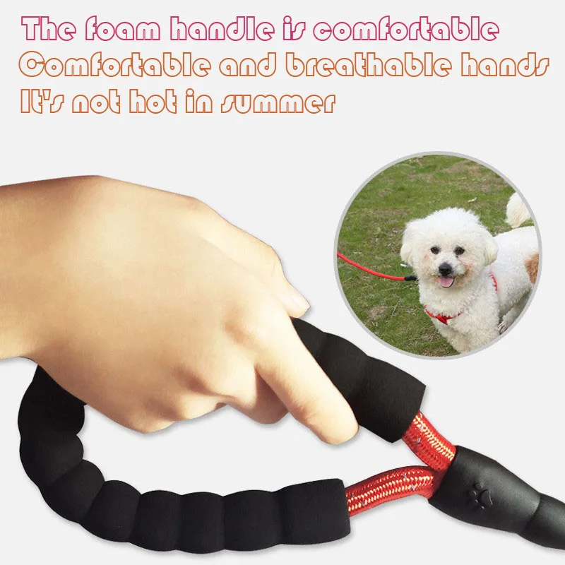 Собачья веревка собачья веревка взрывозащищенная ударопрочная веревка от укусов, светоотражающая ручка для тягового ремня, большая средняя и нейлоновая тяговая веревка0