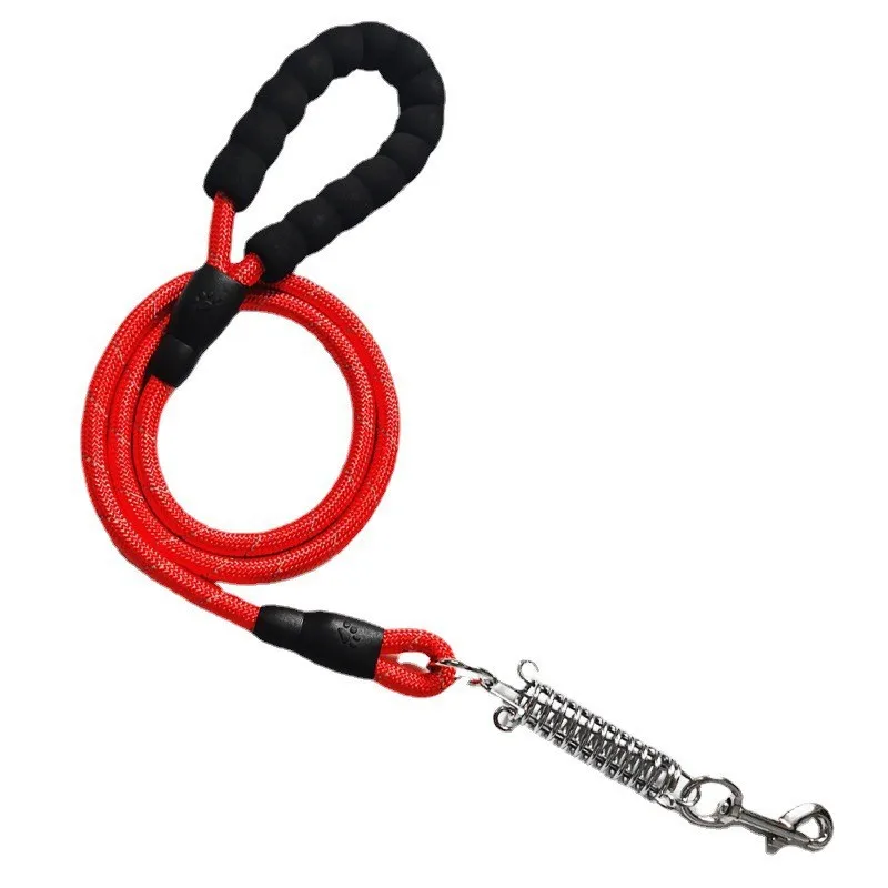 Собачья веревка собачья веревка взрывозащищенная ударопрочная веревка от укусов, светоотражающая ручка для тягового ремня, большая средняя и нейлоновая тяговая веревка3