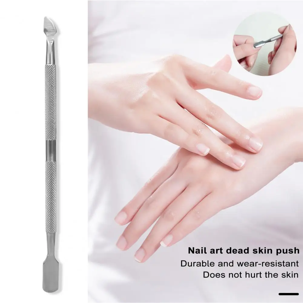 Профессиональный инструмент для ухода за ногтями, прочный толкатель для ногтей из нержавеющей стали, Эффективное средство для очистки кутикулы, Нескользящее средство для удаления омертвевшей кожи, Двойное1