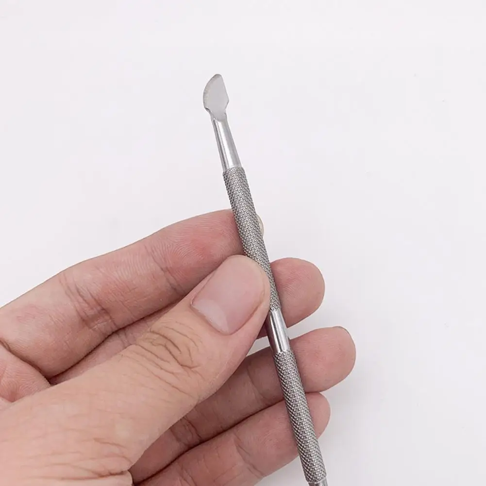 Профессиональный инструмент для ухода за ногтями, прочный толкатель для ногтей из нержавеющей стали, Эффективное средство для очистки кутикулы, Нескользящее средство для удаления омертвевшей кожи, Двойное2