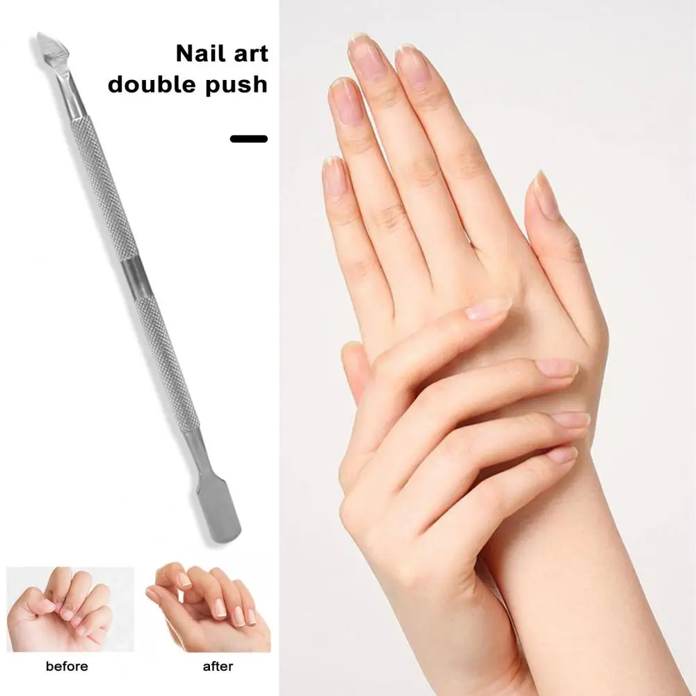 Профессиональный инструмент для ухода за ногтями, прочный толкатель для ногтей из нержавеющей стали, Эффективное средство для очистки кутикулы, Нескользящее средство для удаления омертвевшей кожи, Двойное5