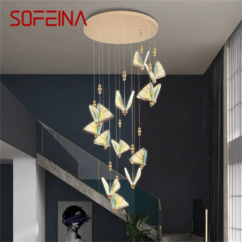 Люстра SOFEINA Nordic Butterfly Светильники-люстры Современные подвесные светильники Home LED для лестничного холла0