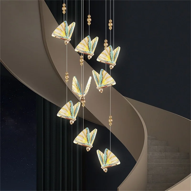 Люстра SOFEINA Nordic Butterfly Светильники-люстры Современные подвесные светильники Home LED для лестничного холла3