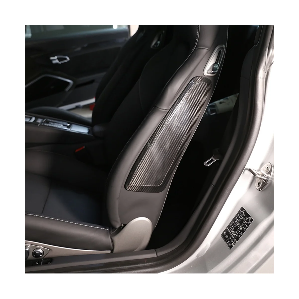 Для Porsche 911 718 2015-2020 из сухого углеродного волокна, Боковая панель сиденья, отделка, Наклейка, украшение, автомобильные Аксессуары3