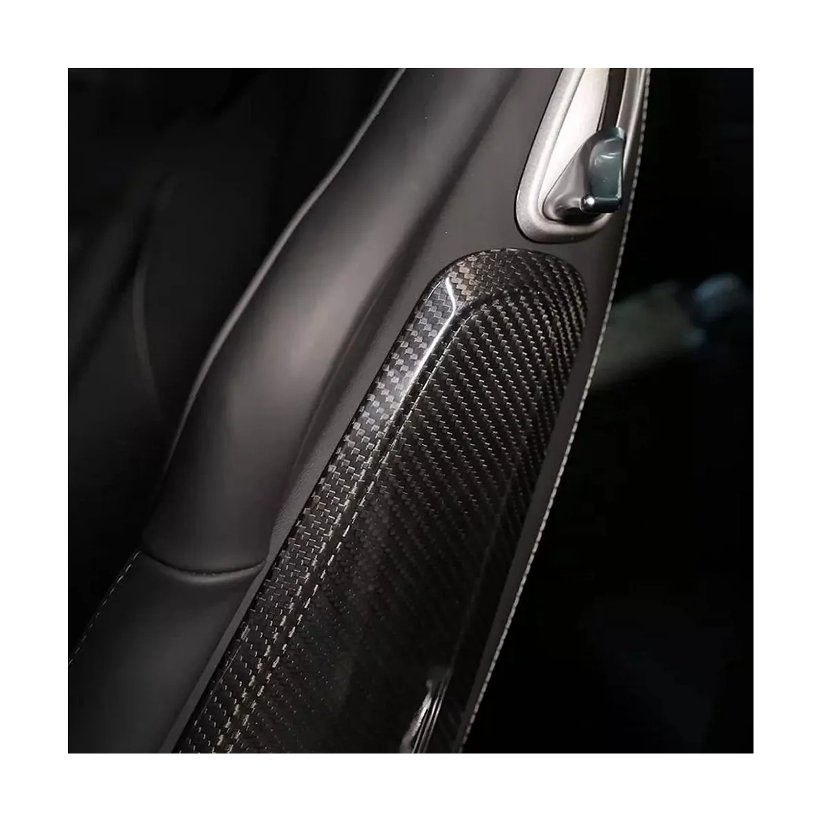 Для Porsche 911 718 2015-2020 из сухого углеродного волокна, Боковая панель сиденья, отделка, Наклейка, украшение, автомобильные Аксессуары4
