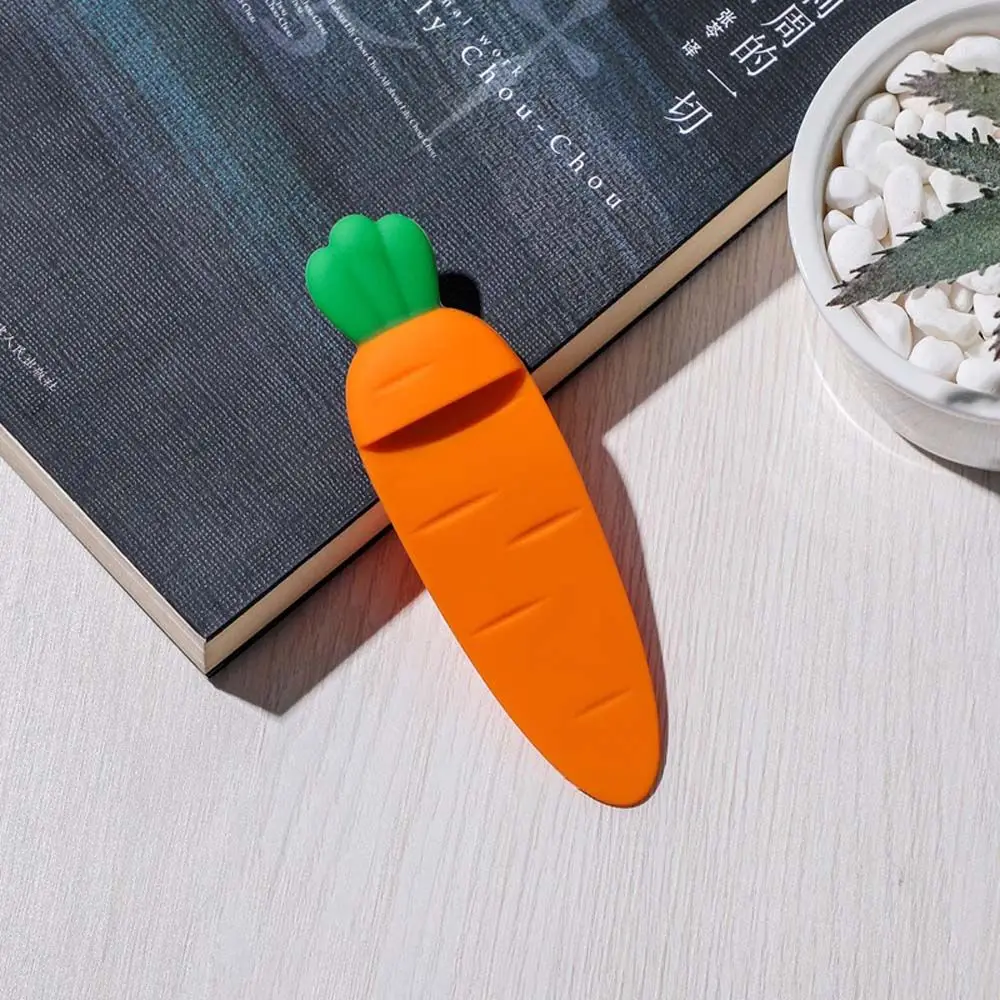 Kawaii Creative DIY Силиконовые детские подарочные школьные принадлежности Морковная закладка 3D Стерео Книжные знаки Офисные канцелярские принадлежности0
