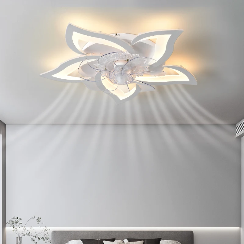 Современный светодиодный потолочный вентилятор с подсветкой для спальни, гостиной, акрилового домашнего декора, светодиодный вентилятор, современные потолочные светильники с вентиляторами0