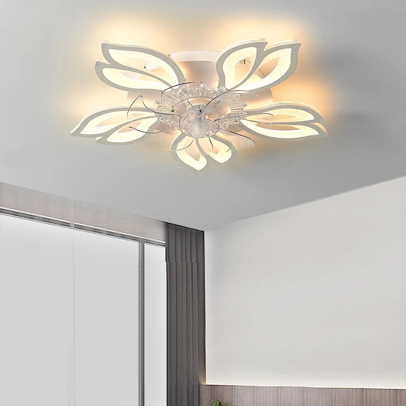Современный светодиодный потолочный вентилятор с подсветкой для спальни, гостиной, акрилового домашнего декора, светодиодный вентилятор, современные потолочные светильники с вентиляторами1