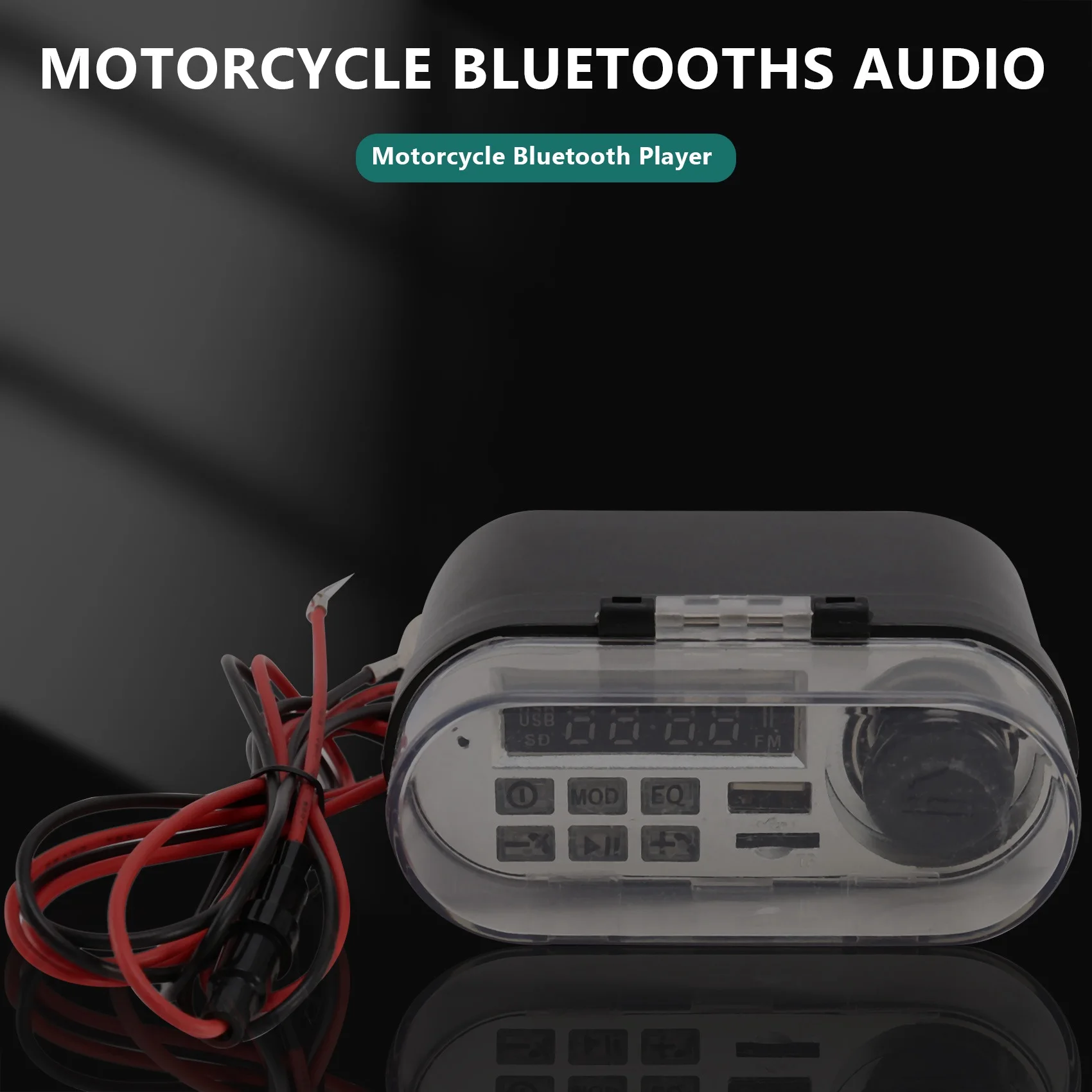 Аудиосистема для мотоцикла, стереодинамик, водонепроницаемый мотоцикл, скутер, FM-радио, Bluetooth, USB, TF, комплект MP3-плеера1