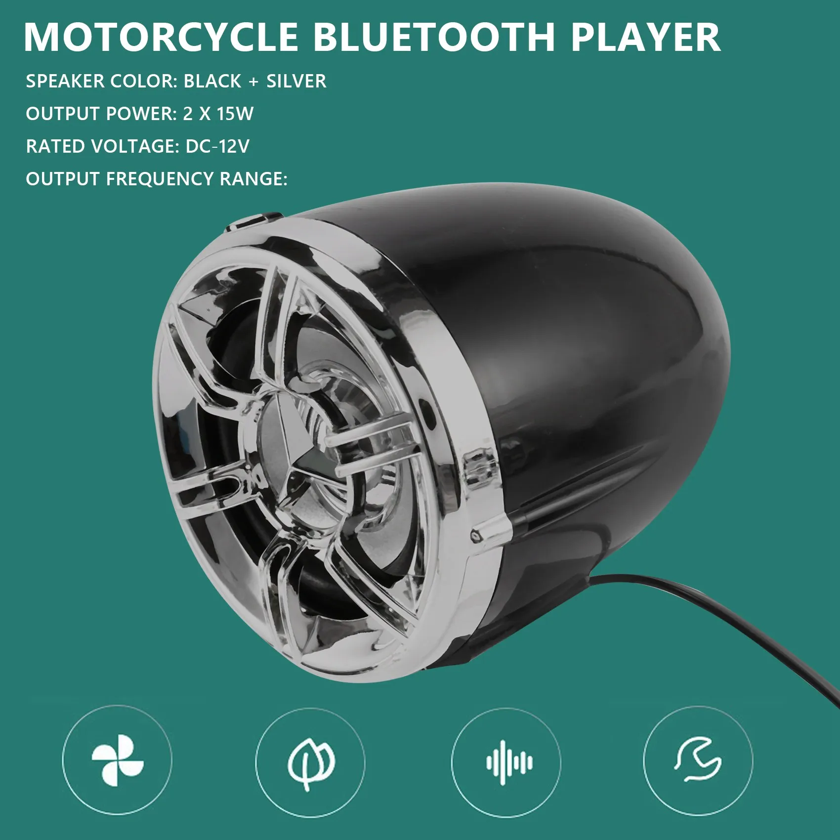Аудиосистема для мотоцикла, стереодинамик, водонепроницаемый мотоцикл, скутер, FM-радио, Bluetooth, USB, TF, комплект MP3-плеера2