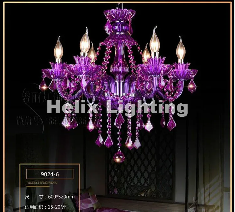 Роскошная фиолетовая роскошная люстра LED 6/8/12 + 6L Дизайн Фиолетовая хрустальная люстра Модная фиолетовая хрустальная лампа подвесное освещение3