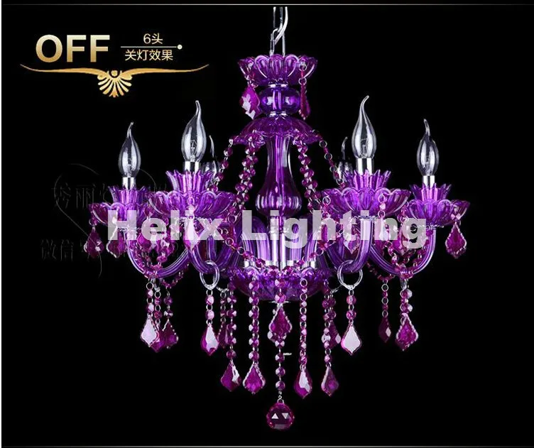 Роскошная фиолетовая роскошная люстра LED 6/8/12 + 6L Дизайн Фиолетовая хрустальная люстра Модная фиолетовая хрустальная лампа подвесное освещение5