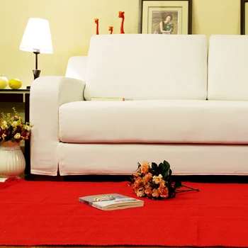 Высокий чистый красный дизайнерский хлопчатобумажный коврик с тесселевым краем для прикроватной тумбочки гостиной tapetes para casa sala tapis salon