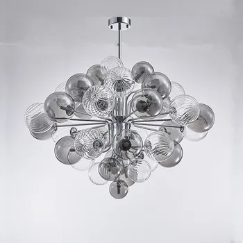 Nordic Light Роскошный креативный алмазный стеклянный пузырьковый шар Люстра для гостиной Спальня Столовая Виноградные светильники