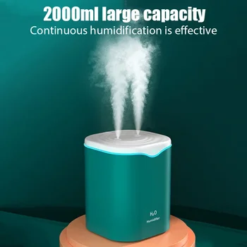 2000 МЛ USB-увлажнитель воздуха с двойным распылителем Эфирное масло Aromatherapy Humificador Cool Mist Maker Fogger Purify для домашнего Офиса
