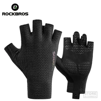 Велосипедные перчатки ROCKBROS Осень-весна MTB Bike SBR Pad, велосипедные перчатки на полпальца, мужские Женские Дышащие противоударные 