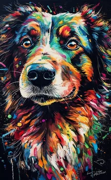 JMINE Div 5D Красочная Собака Полная Алмазная Живопись наборы для вышивки крестом art animal 3D paint by diamonds