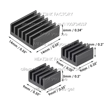 2 комплекта алюминиевых радиаторов с черным анодированием, сделанных своими руками, для Raspberry Pi