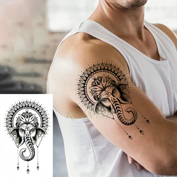 Водонепроницаемые временные татуировки, наклейки, индийский бог Ганеша, Поддельная татуировка, флэш-тату, боди-арт, татуировки для девочек, женщин, Мужчин, детей