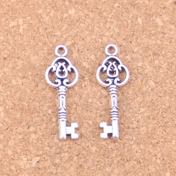 80шт Подвески-отмычки 29x10 мм Антикварные подвески, старинные тибетские серебряные украшения, сделай сам для браслета-ожерелья