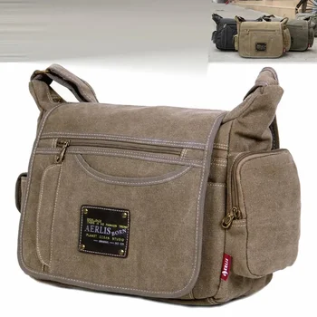 Мужская винтажная холщовая сумка, повседневная сумка через плечо, мужская сумка для путешествий, мужская сумка высокого качества
