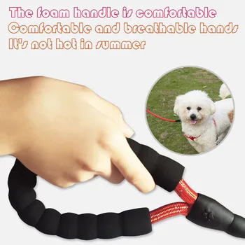 Собачья веревка собачья веревка взрывозащищенная ударопрочная веревка от укусов, светоотражающая ручка для тягового ремня, большая средняя и нейлоновая тяговая веревка