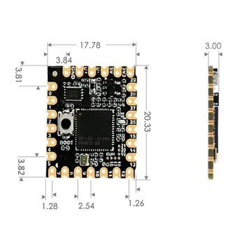 Для платы разработки Raspberry Pi Pico с отверстием для штамповки RP2040-Core-A, многофункциональный двухъядерный процессор RP2040, B