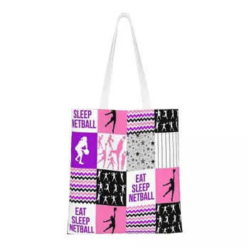 Фиолетовые подарочные сумки в форме нетбола, женская сумка, холщовая сумка для колледжа, Многоразовая сумка для покупок