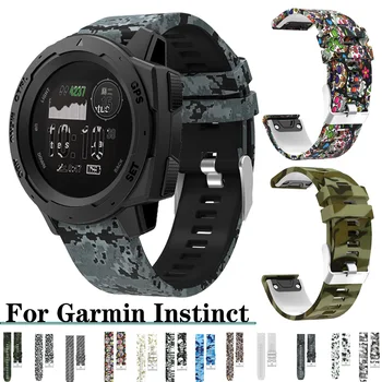 Для Garmin Instinct & Instinct Тактический ремешок с принтом, быстросъемный силиконовый ремешок для часов, сменный ремешок, спортивный браслет