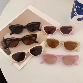 2024 Горячая Распродажа Солнцезащитных Очков UV400 для Женщин Cat Eye Ретро Солнцезащитные Очки Модные Винтажные Очки В Маленькой Оправе Дизайнерского Бренда Sun Glasses