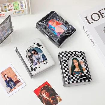 Студенческие черно-белые клетчатые трехдюймовые фотоальбомы Idolize Love Beans, Маленькая книга Кака, Корейская книга для хранения фотографий