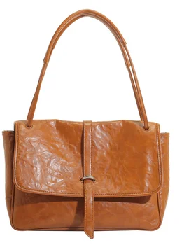 Сумка-мессенджер из кожи растительного дубления, женская сумка через плечо в стиле ретро для пригородных поездок