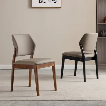 Обеденный стул из массива дерева бытовой современный простой итальянский легкий роскошный удобный стул со спинкой Гостиничный обеденный стол стул табурет