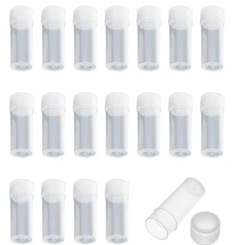 50 шт./лот 5 мл Пластиковые бутылочки для образцов 5 г Мини Прозрачные упаковочные контейнеры для хранения лекарственных таблеток, жидкого порошка, капсул