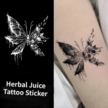 Наклейка для татуировки Dream Butterfly Herbal Juice Водонепроницаемая прочная Sexy Babes Hotwife Оптовая продажа Фестиваль тату-арт Тату Милая подделка