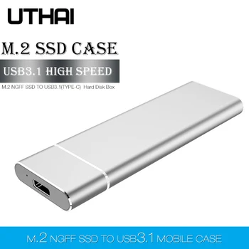 UTHAI USB3.1 Type C - M.2 Корпус твердотельного накопителя NGFF M2 для мобильного жесткого диска USBC Чехол Для жесткого диска 2230/2242/2260/2280 M2 С кабелем T24