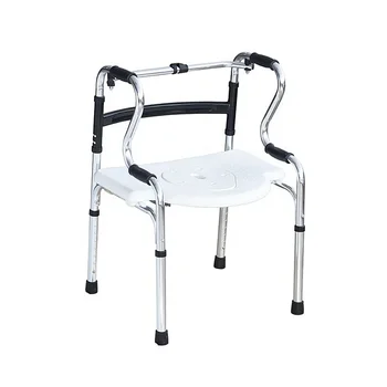 Алюминиевое кресло для душа с поручнями, маленькое сиденье для купания с подлокотником, обеспечивающее надежную руку пожилого пациента-инвалида
