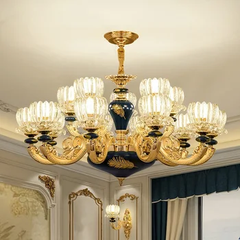 Современная люстра для гостиной, спальни, светодиодная подвесная лампа, простая столовая, керамические подвесные светильники, стекло для кухонных люстр