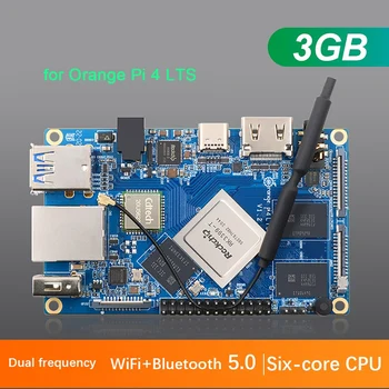 Для Orange Pi4 Lts (3 ГБ) Материнская плата Rockchip RK3399 3 ГБ LPDDR4 + 16G EMMC Wifi + Bluetooth5.0 Поддержка Android Ubuntu Debian