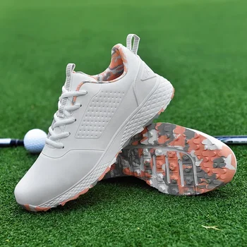 Женская обувь для гольфа, белая водонепроницаемая профессиональная обувь для фитнеса, гольфа, роскошная обувь для прогулок на открытом воздухе, повседневная обувь для гольфа без шипов
