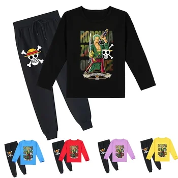 One Piece 2024 - новая модная и крутая осенне-зимняя одежда для детей, мальчиков и девочек, костюм-двойка с длинными рукавами и брюками